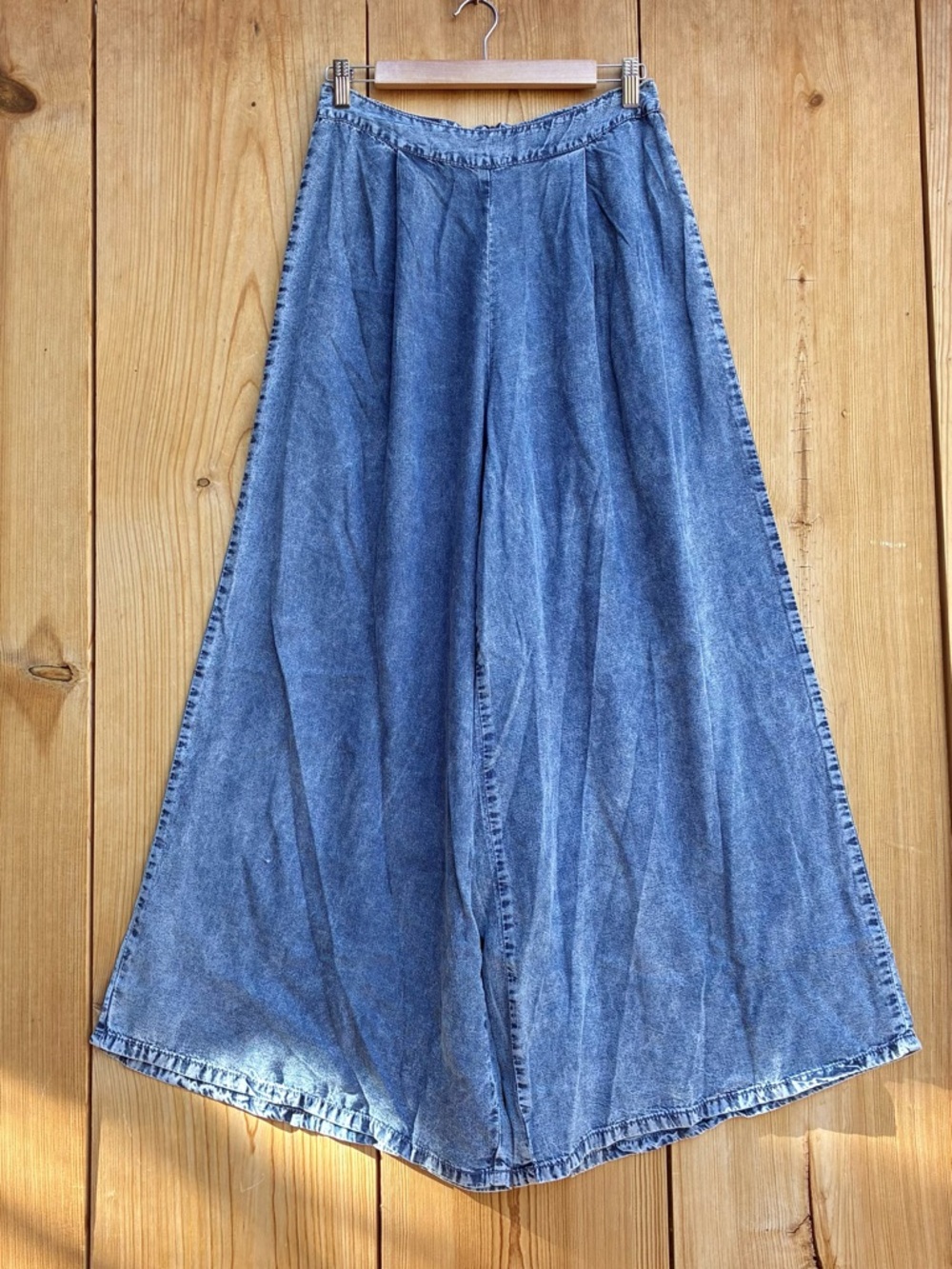 LaLa Wide Leg Palazzo Chambray Lightweight Pants Waist Sz 27